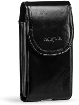 Hengwin Echtes Leder Handy Holster, Gürteltasche mit Gürtelclip für iPhone 14 Plus, 14 Pro Max, 13 P