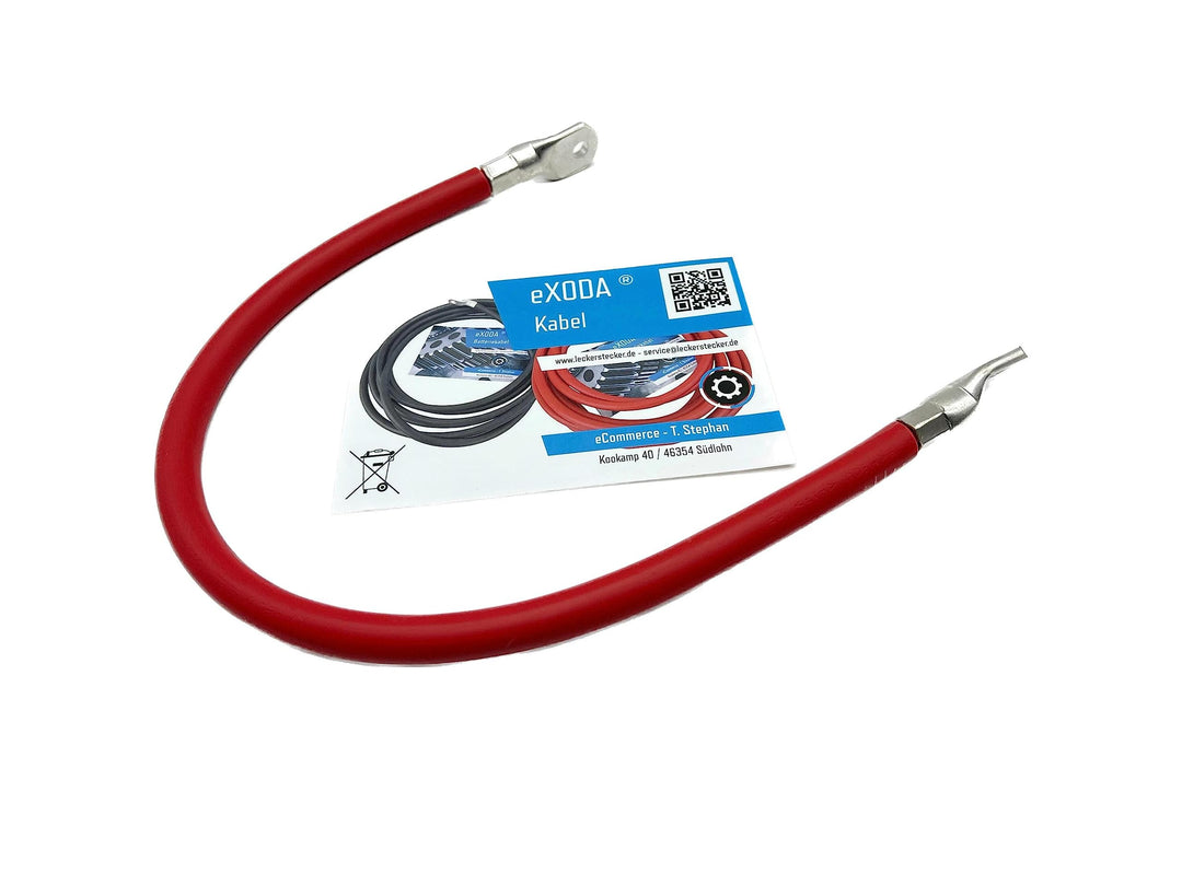 Exoda Batteriekabel 25mm² 75cm M8 Rot flexibel 99 Kupfer Auto Moto Rot 25 mm² 75cm M8, Rot 25 mm² 75
