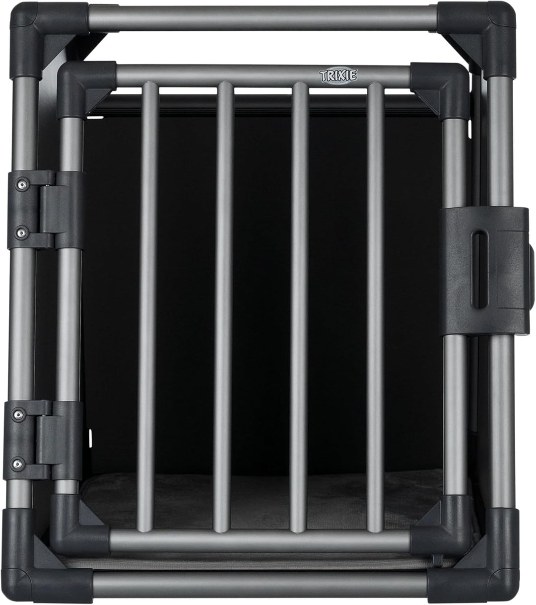 TRIXIE Hunde-Transportbox, Aluminium, M: 55 x 61 x 74 cm, grafit, stabil und geräuscharm, rutschfest