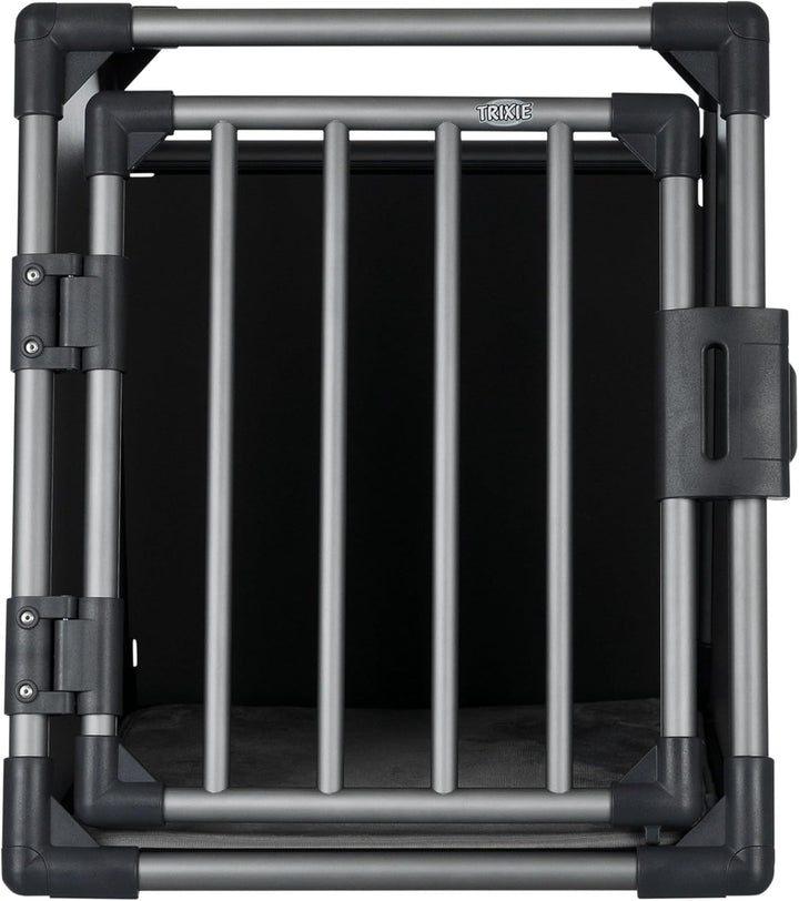 TRIXIE Hunde-Transportbox, Aluminium, M: 55 x 61 x 74 cm, grafit, stabil und geräuscharm, rutschfest