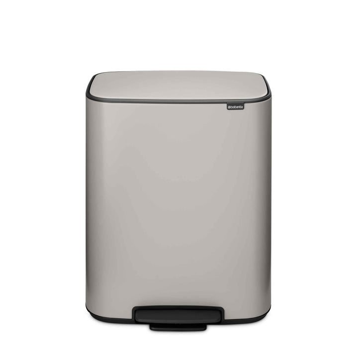 Brabantia Bo Tretmülleimer – 2 x 30 l Inneneimer (Soft Grey) Grosser Abfalleimer-/Recycling Behälter