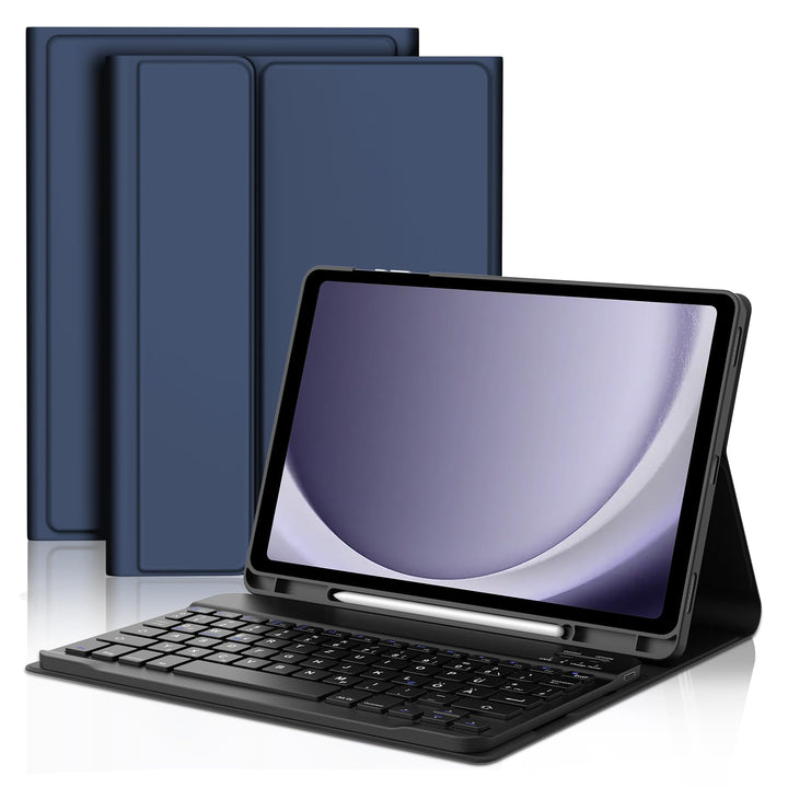 FOGARI Hülle mit Tastatur für Samsung Galaxy Tab A9 Plus 11 Zoll 2023, QWERTZ Deutsche Magnetisch Ab