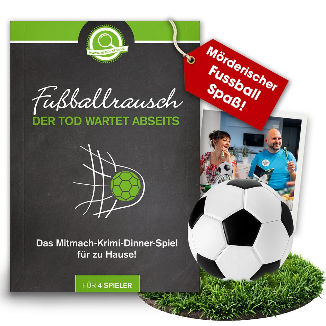 Fussballrausch der Tod wartet abseits – Krimidinner Spiel für zuhause für 4 Personen – Geschenk für