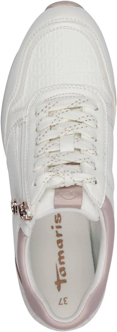 Tamaris Damen Low-Top Sneaker, Frauen Halbschuhe,Wechselfussbett 40 EU Rosa Wht Rose Gold, 40 EU Ros