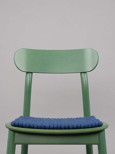 myfelt Filzkugel-Sitzauflage Stuhlauflage - Alva - quadratisch, 36x36 cm, Dunkelblau, Dunkelblau