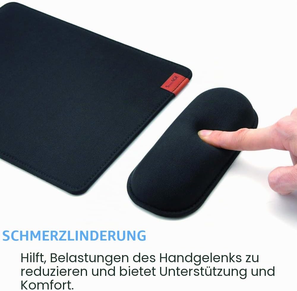 SenseAGE Mousepad mit Abnehmbarer Handauflage, Ergonomisches Mauspad mit atmungsaktivem Handpolster