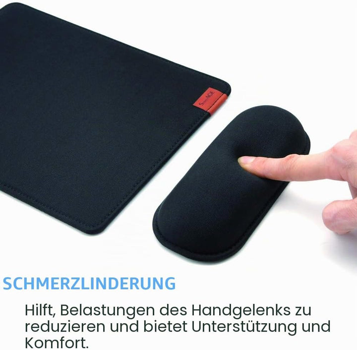 SenseAGE Mousepad mit Abnehmbarer Handauflage, Ergonomisches Mauspad mit atmungsaktivem Handpolster