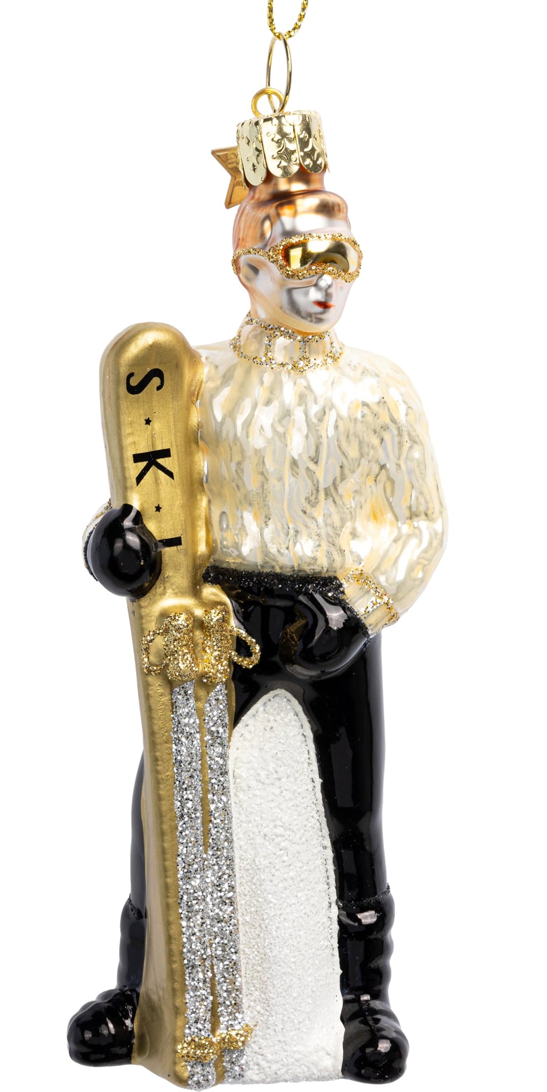 SIKORA Ski Boy besondere Weihnachtskugel Glas Christbaumschmuck Deko Figur Weihnachten Anhänger Orna