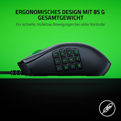 Razer Naga X - Kabelgebundene Gaming Maus mit 16 programmierbaren Tasten für PC/Mac (Optische Maus S