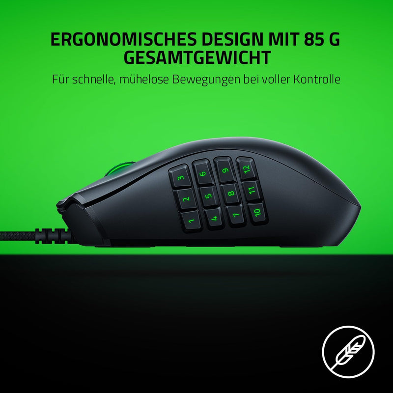 Razer Naga X - Kabelgebundene Gaming Maus mit 16 programmierbaren Tasten für PC/Mac (Optische Maus S