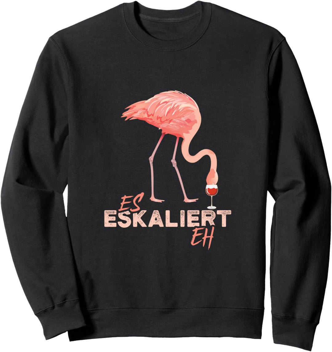 Es eskaliert eh Flamingo lustig Party Malle Fun Sweatshirt