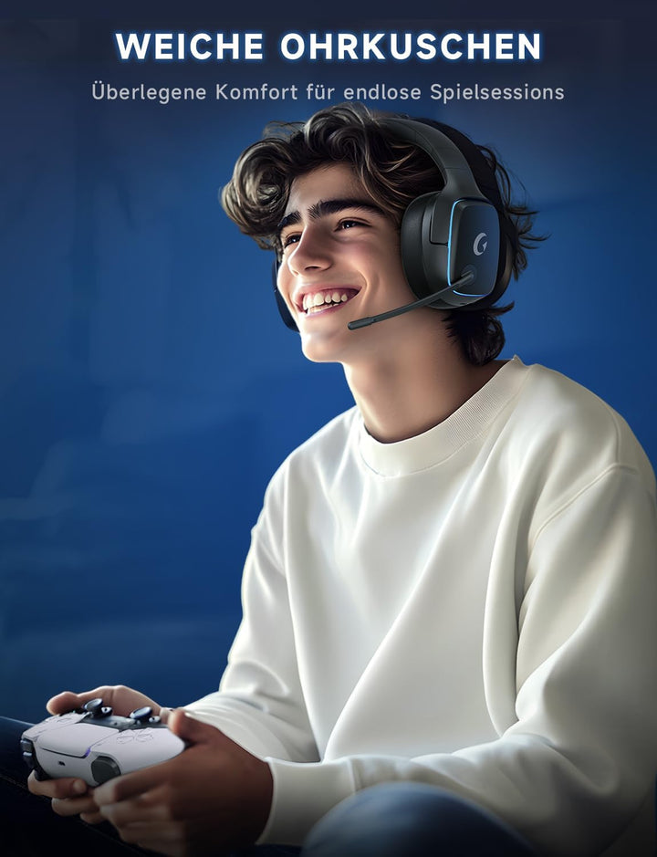 Gvyugke Wireless Gaming Headset für PS5/PS4/PC/Switch/Mac, 2.4GHz & Bluetooth 5.3 Kabellos (≤20ms) &
