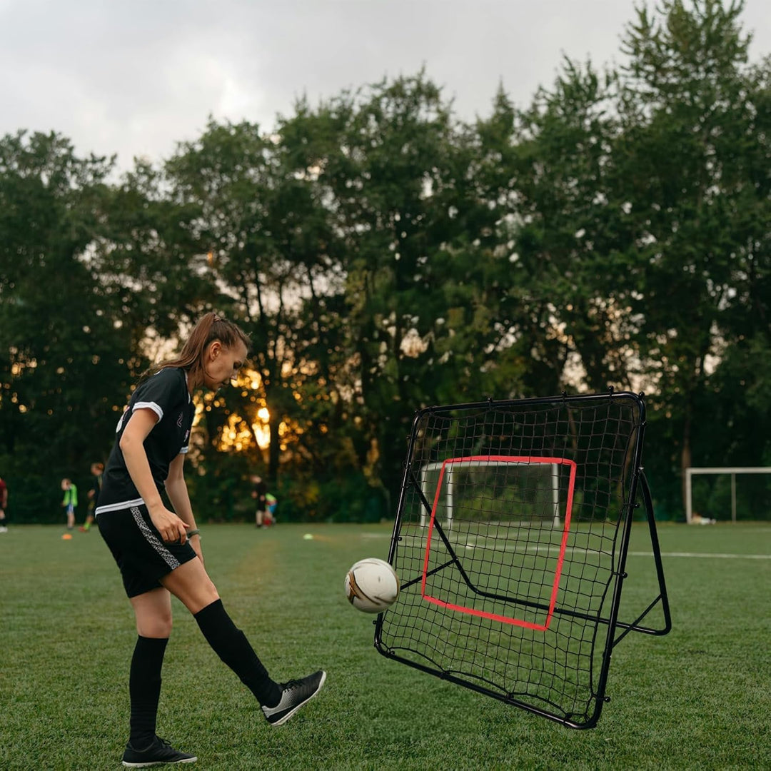 Rebounder Fussball Rückprallnetz Training Torwand - 120 x 120 cm Verstellbar Wetterfest - Fussball R