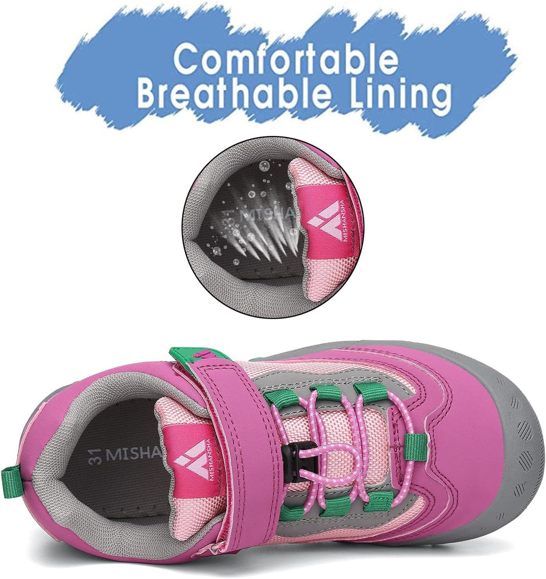 Mishansha Jungen Mädchen Wanderschuhe rutschfest Walkingschuhe Weich Flexibel Stabil Fitnessschuhe F