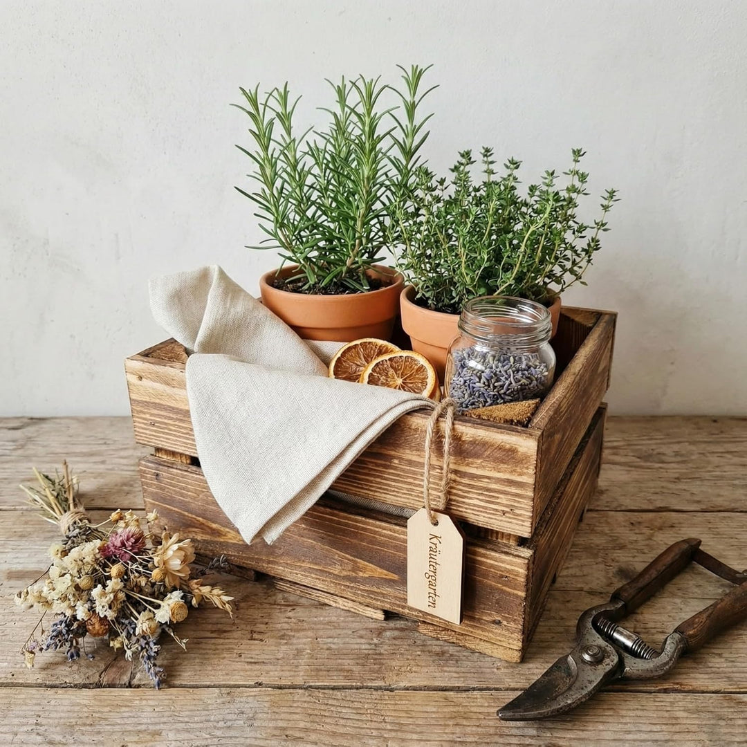 Teramico Set aus 3 geflammten NEUEN Holzkisten (22x20x15 cm) | PERFEKT als GESCHENKBOX oder RUSTIKAL