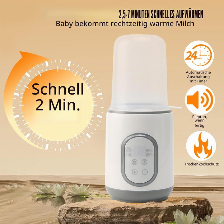 Flaschenwärmer 8- in- 1 Schneller Babymilchwärmer Tragbarer Babyflaschenwärmer mit Zeitschaltuhr Aut
