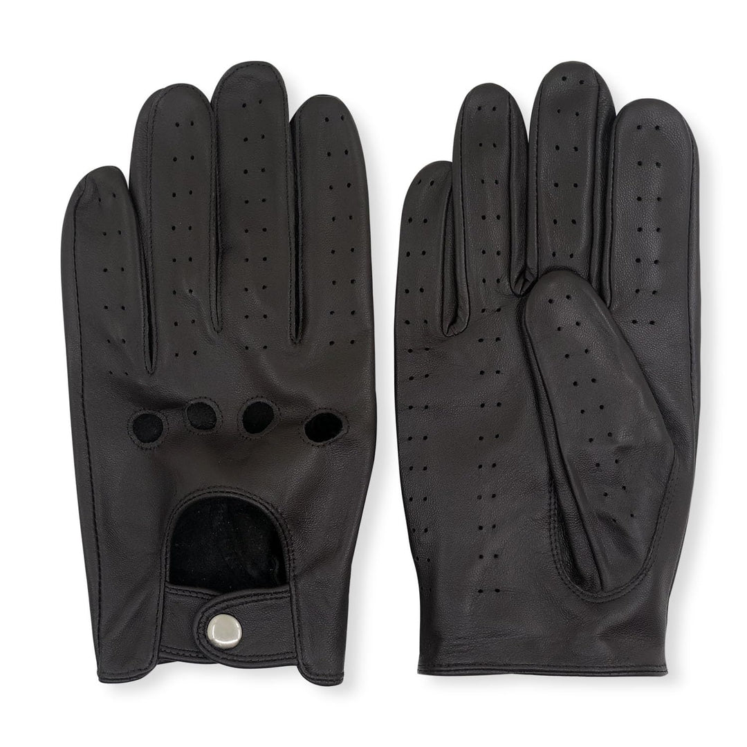 ZLUXURQ Herren Luxus 100% Schaffell Fahrhandschuhe-Weiches hochwertiges Leder Medium(21.6-22.9cm) Du
