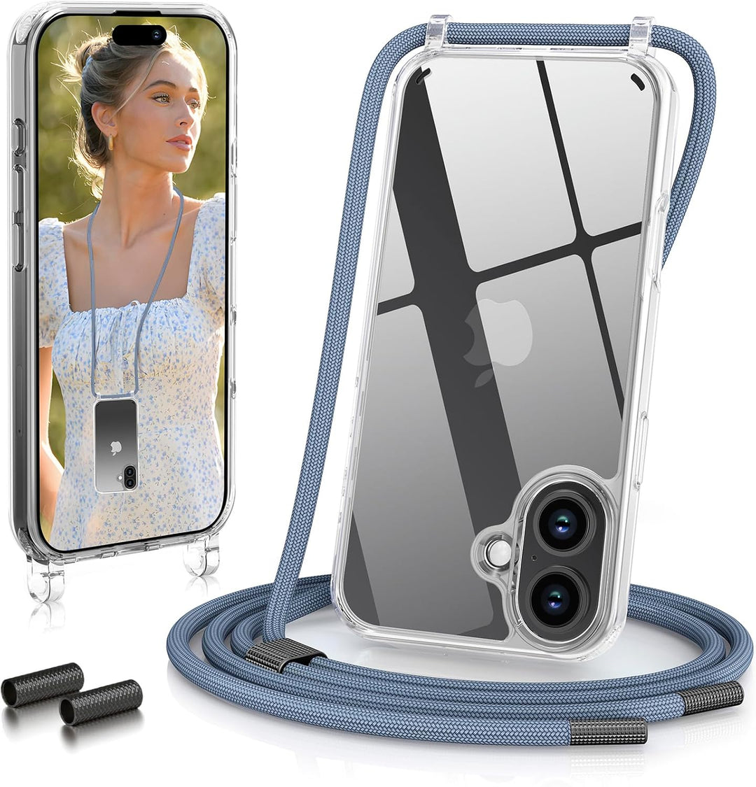 GOODVISH Handykette für iPhone 16 Hülle mit Band (6.1") | Kameraschutz und Bildschirmschutz | | Neck