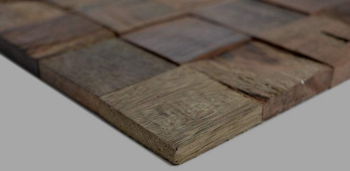 Holz Mosaik boot Old Wood Holz FSC Wand Küche Bad Fliesenspiegel|160-23_f|10 Mosaikmatten