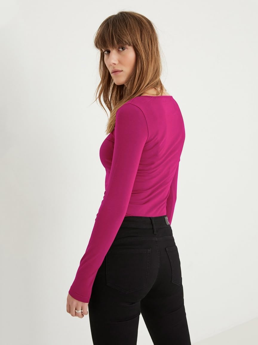 VERO MODA Damen Vmmaxi My Ls Soft Uneck Ga Noos Langarmshirts XS 1x Festival Fuchsia, 1x Gibraltar S