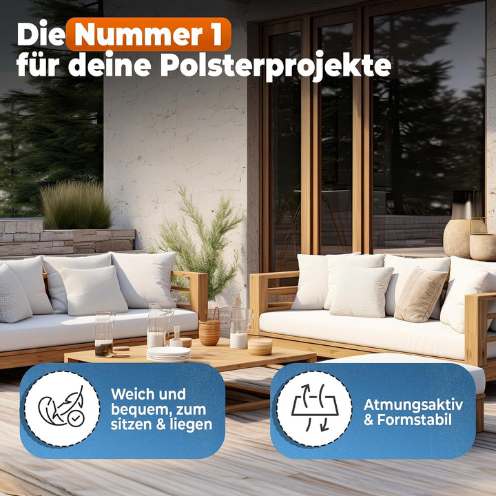saarschaum • PUR Schaumstoffplatte • Wähle Raumgewicht und Stärke • RG 2035 202x122x5cm • Schaumstof