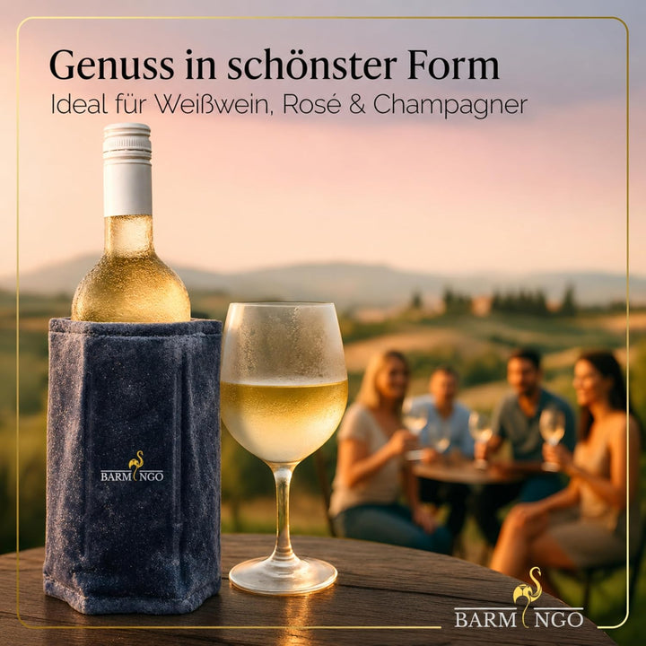 Kühlmanschette Wein 2er Set – Weinkühler Manschette für Sekt & Champagner | Flexibler Flaschenkühler