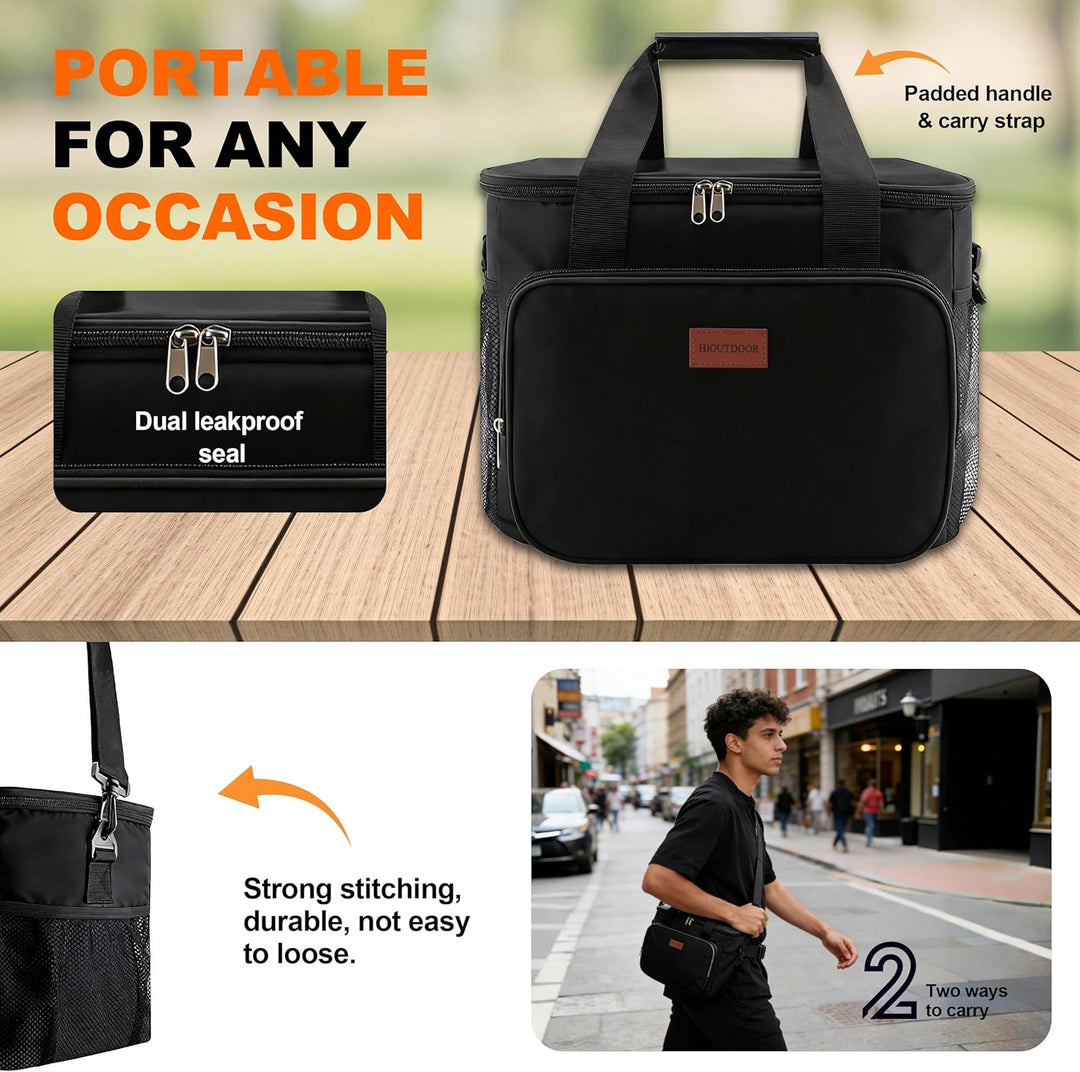 Isolierte Faltbare Kühltasche Lunchtasche wasserdichte Thermotasche Umhänge Tragetasche Für Herren D