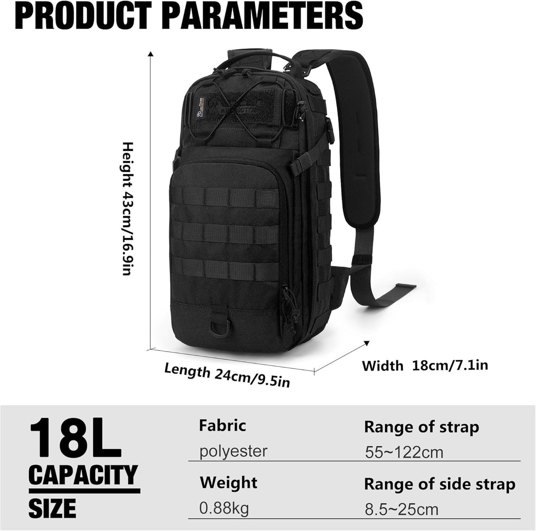 Mardingtop 18L Taktischer Rucksack Herren Wanderrucksack Klein mit Abnehmbaren Schultergurten, Outdo