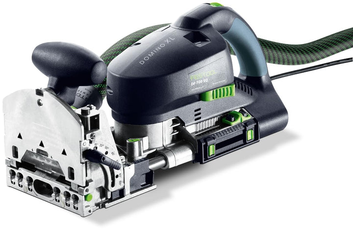 Festool Dübelfräse DF 700 EQ-Plus DOMINO XL (mit DOMINO Fräser, Zusatzanschlag, leere Dübelbox, Gabe