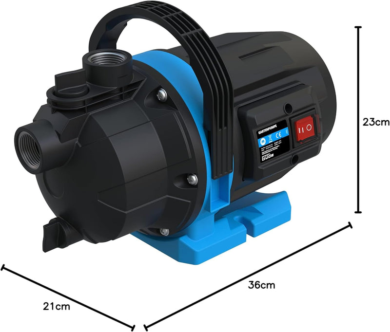 Güde Gartenpumpe GP 6035 (600 W, max. Fördermenge 3200 l/h, Ansaughöhe bis 7 m, Anschlussgewinde 1“