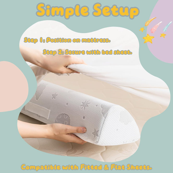 Rausfallschutz Kinderbett - Halb-Wassertropfen Schaumstoff-Schutz, Anti-Rutsch-Grip, Air-Layer-Bezug