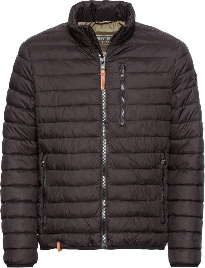 camel active Herren Leichte Steppjacke ohne Kapuze Blouson Schwarz 30, Blouson Schwarz 30