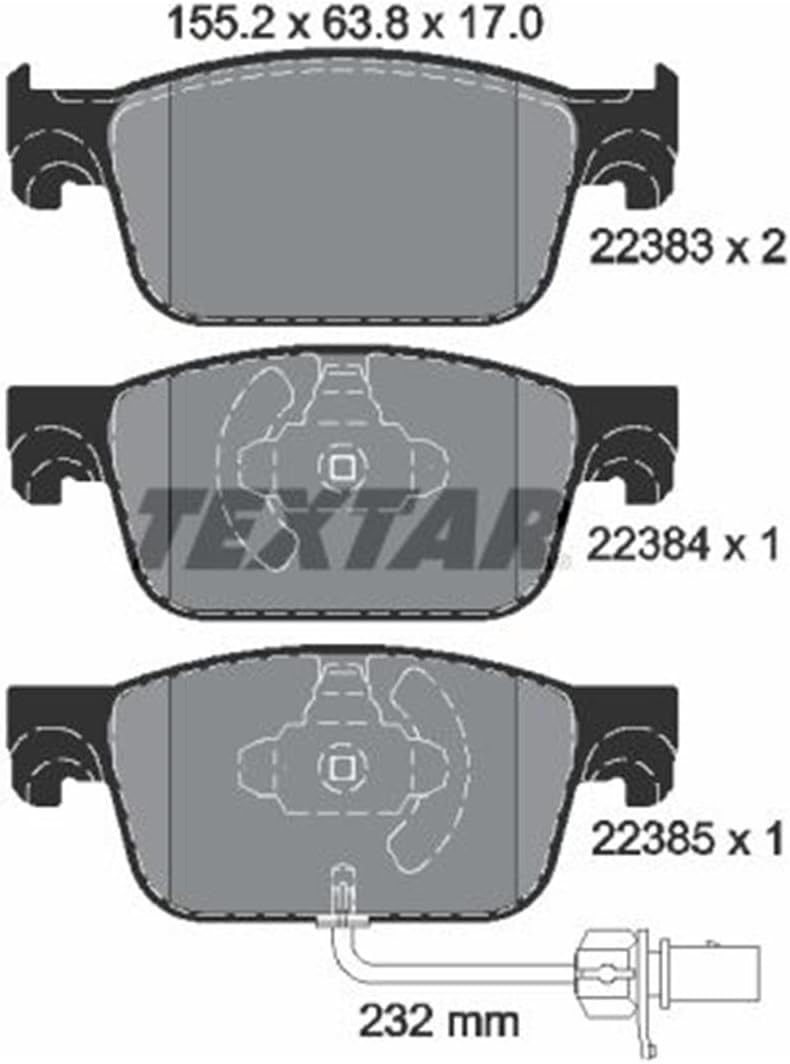 Textar 2238301 Bremsbelagsatz, Scheibenbremse