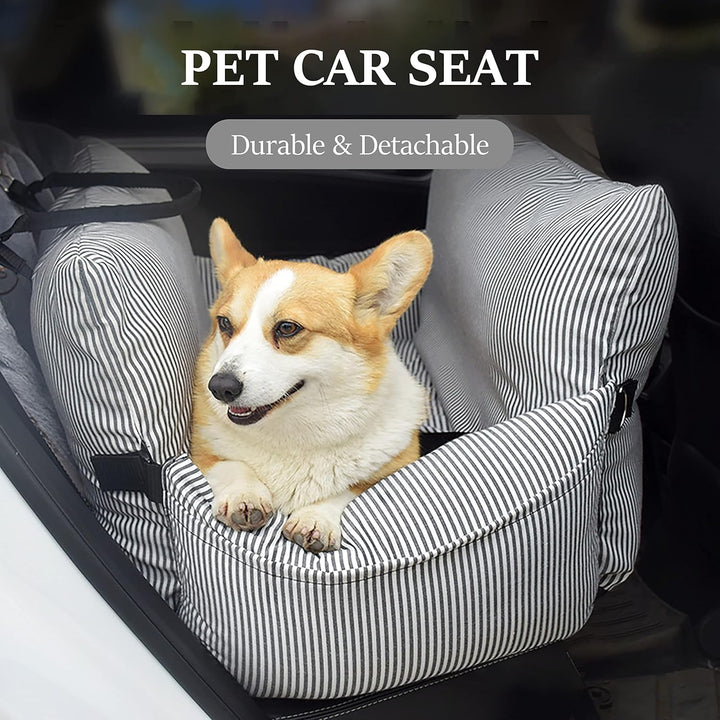 Johnear Autositz Sitzerhöhung für Mittlere Hunde 2 in 1 Hundebett Auto Reise mit 2 Taschen，geeignet
