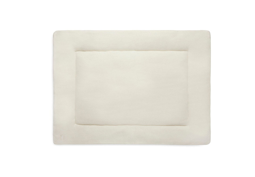 Jollein Krabbeldecke für Baby - Basic Knit, Ivory - Laufgittereinlage - 75x95 cm - Spieldecke Baby -