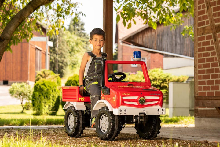 Rolly Toys 038220 rollyUnimog Feuerwehr Edition 2020 (Kinderunimog, Tretfahrzeug) - inkl. RollyFlash