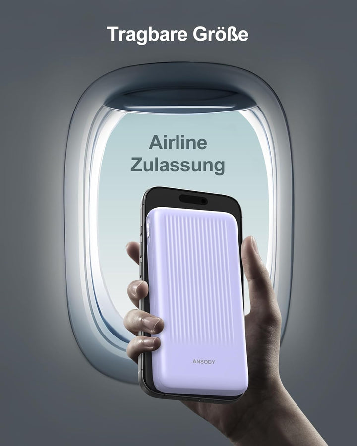 22.5W Power Bank 10000mAh 2 Stück, Akkupack Klein Aber Stark, LED Display kompatibel Externe handyak