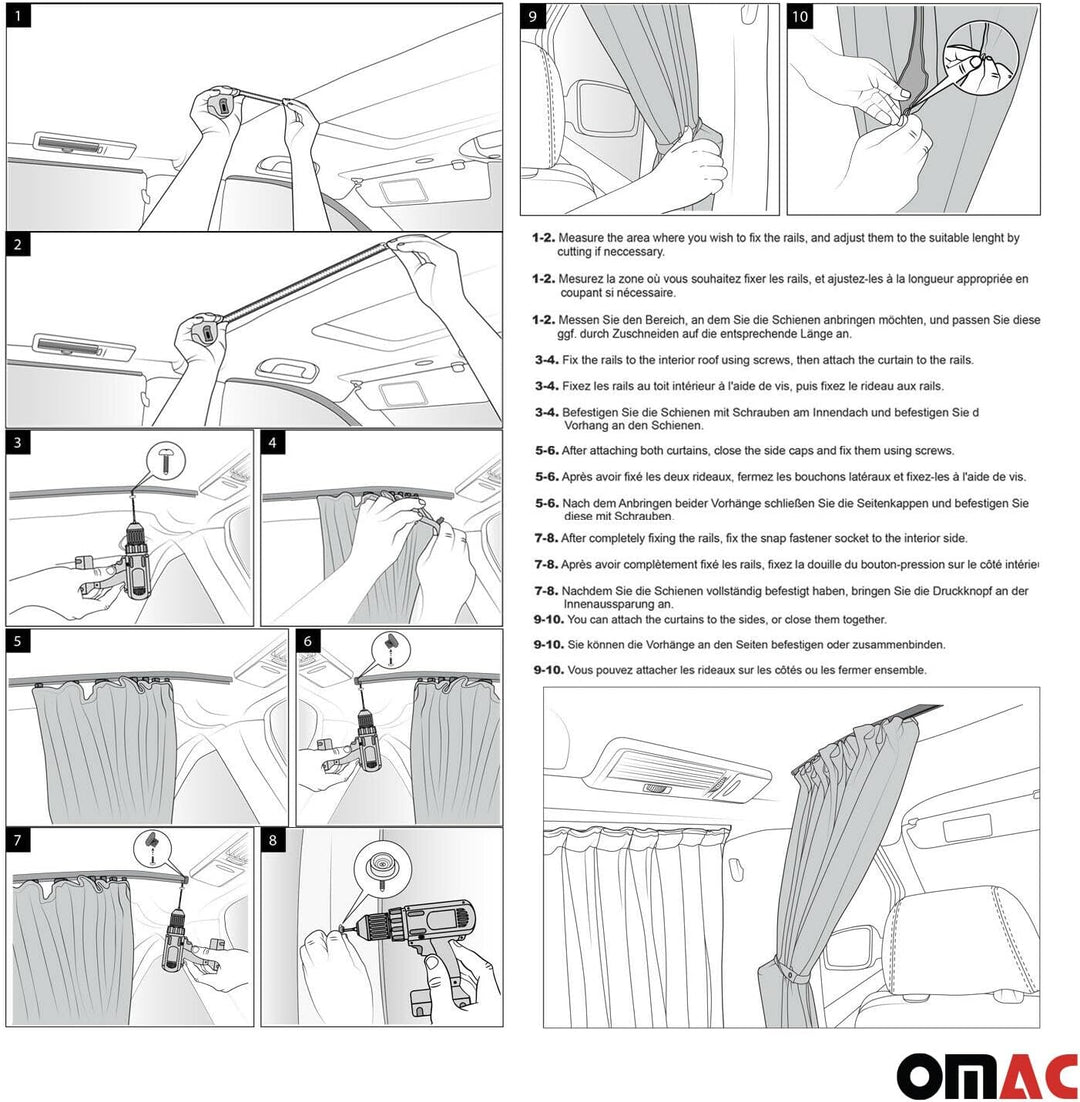 OMAC Heckklappe Gardinen Sonnenschutz Vorhänge kompatibel mit VW Multivan T7 L1 L2 Rot 2tlg T7 Multi