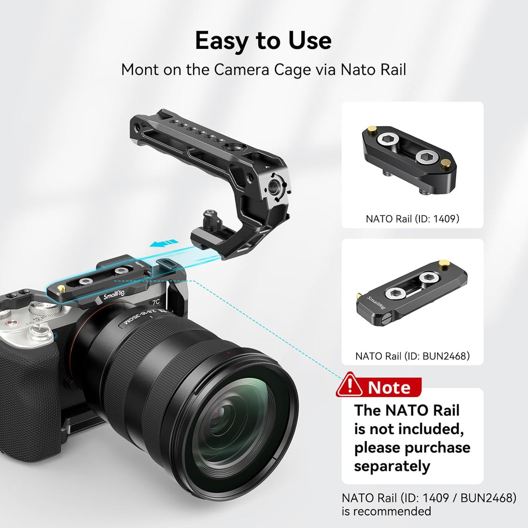 SMALLRIG NATO Top Handle, Griff mit NATO Schnellspanner für Kamerakäfig, universelles Video Rig mit