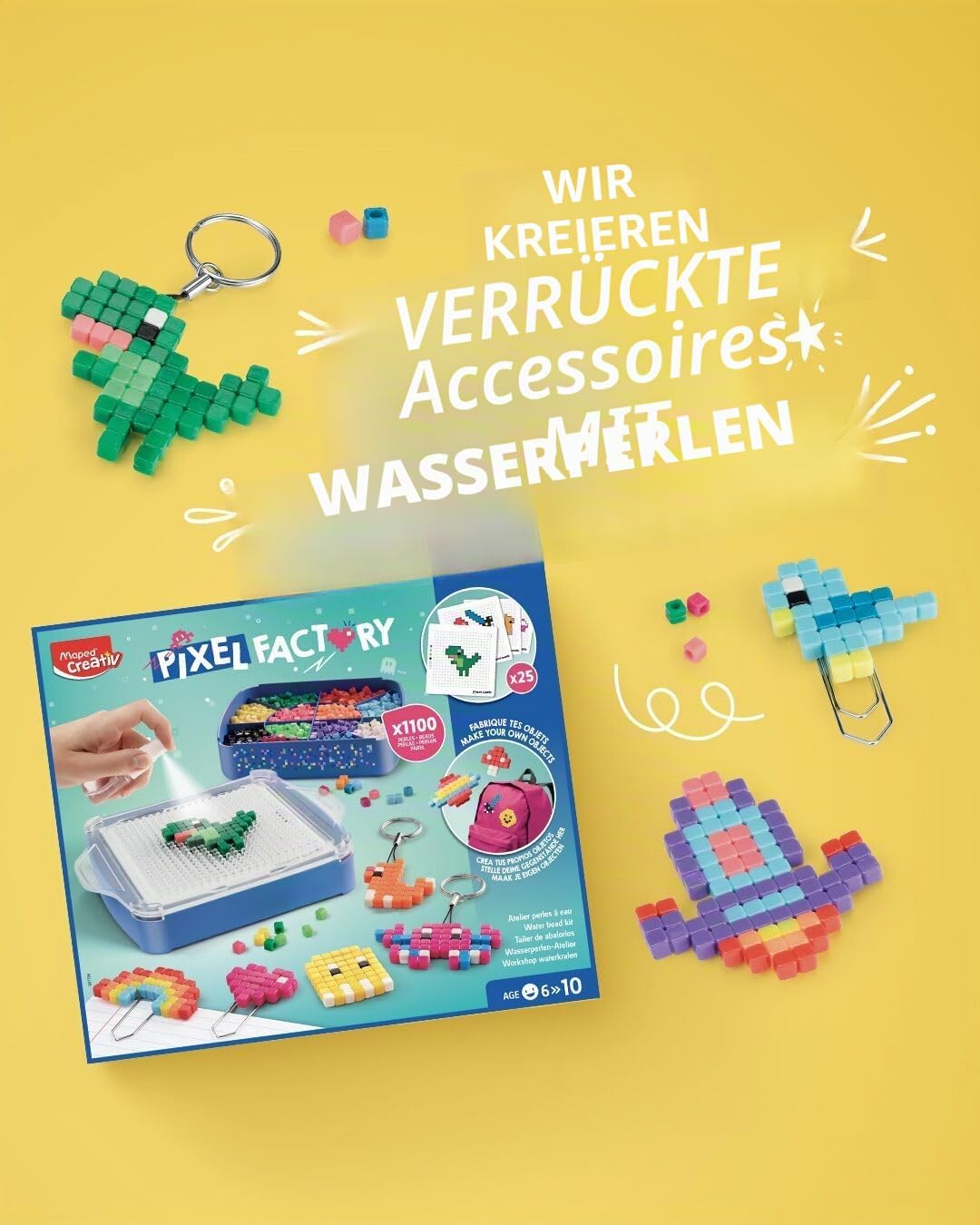 Maped CREATIV – 907700 Grosses Wasserperlen-Bastel-Set PIXEL FACTORY – Komplettset für die Erstellun