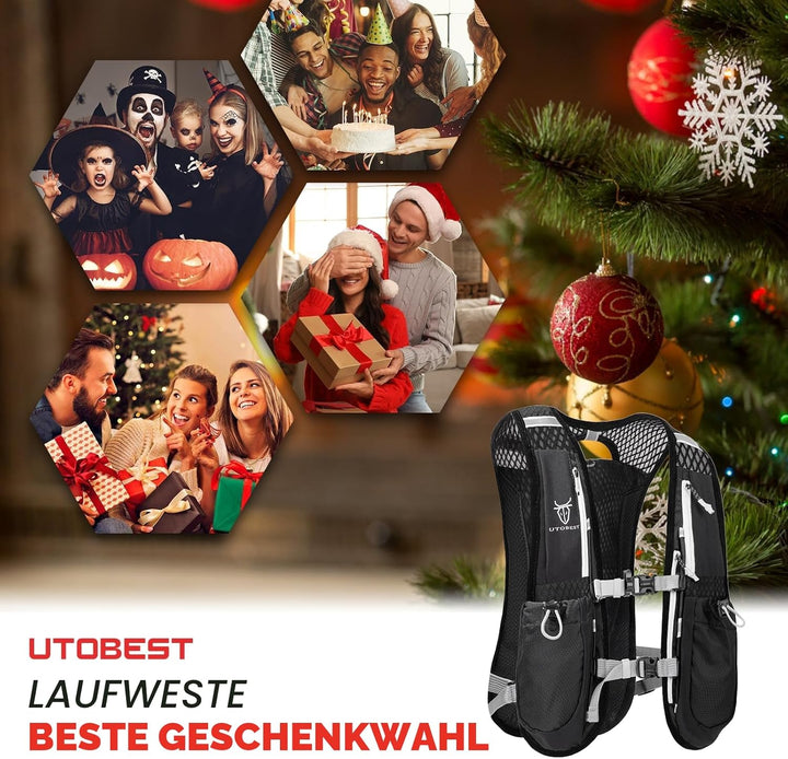 UTOBEST Trinkrucksack 5L Herren Damen Ultraleicht Laufrucksack für Laufen,Marathon,Jogging,Radfahren