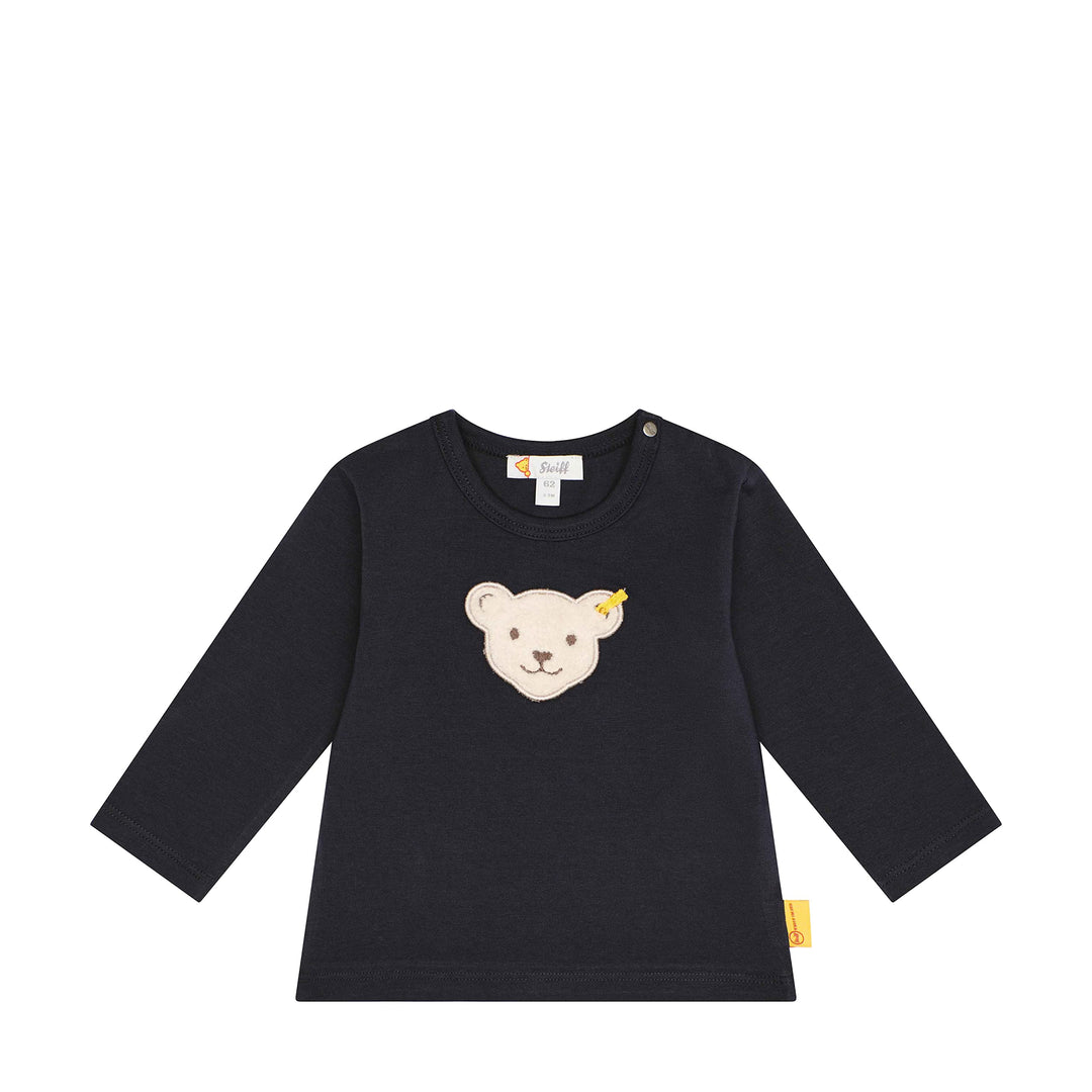 Steiff Unisex Baby T Langarm Teddykopf Ohne Squeezer Shirt 56 Steiff Navy, 56 Steiff Navy