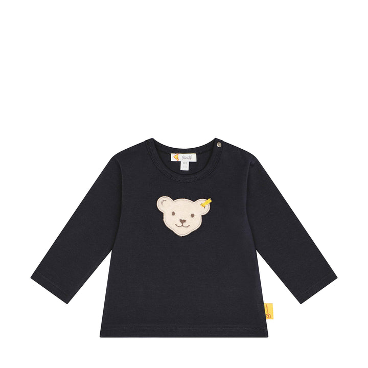 Steiff Unisex Baby T Langarm Teddykopf Ohne Squeezer Shirt 56 Steiff Navy, 56 Steiff Navy