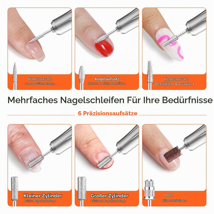 Modelones Nagelfräser Professionell, Tragbare Fräser für Gelnägel 35000 RPM mit LCD Display, Nail Dr