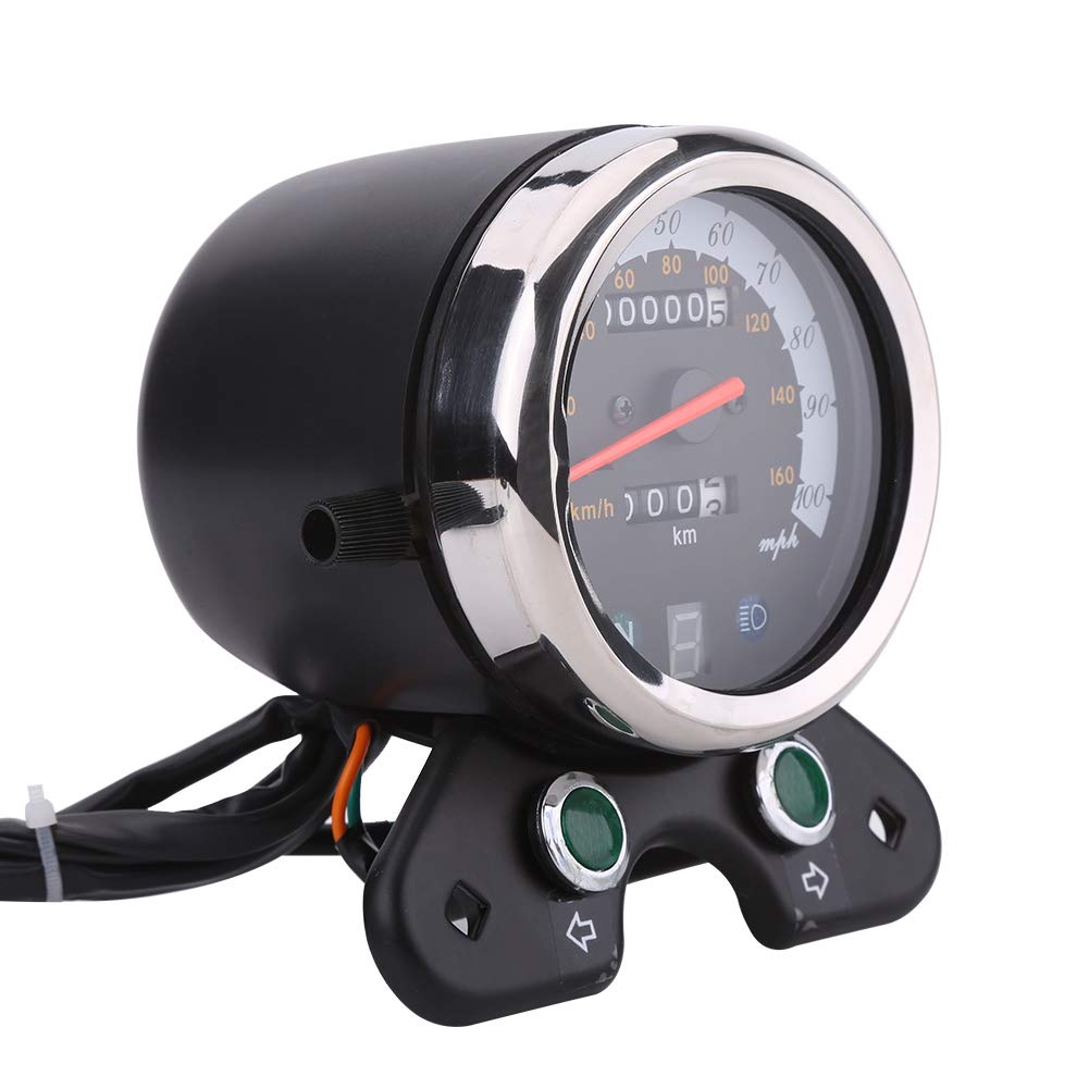 Motorrad Tachometer, Fydun Universal Dual Kilometerzähler 12V Gang LED Hintergrundbeleuchtung Digita