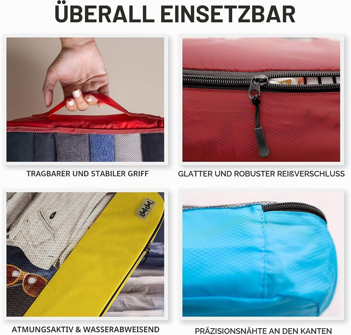 Packwürfel für Koffer und Handgepäck – Reise-Organizer mit 5 Stück – Taschen und Koffer Grösse M Meh