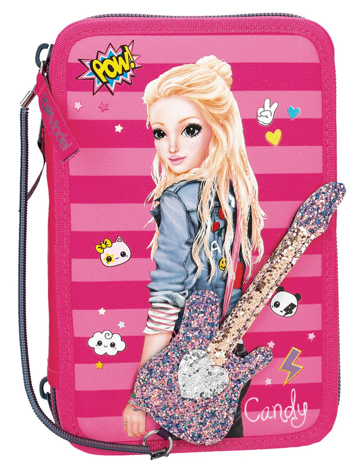Depesche 784 Federtasche 3 fach Top Model, Popstar Gitarre, Rosa