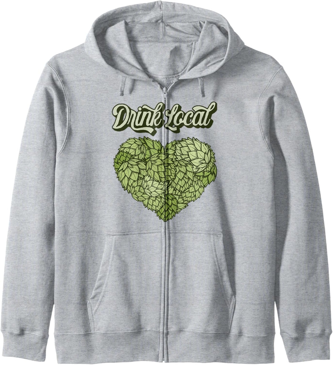 Drink Local! Hoppy Beer Lover Hops Heart Graphic Kapuzenjacke
