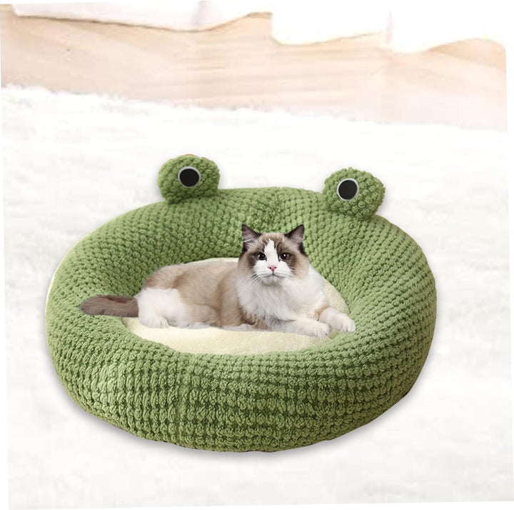 Froschkatze Bett mit Kapuze Langer winterer Winter Wärme geschlossener Katzenbett süsse Cartoon Nich