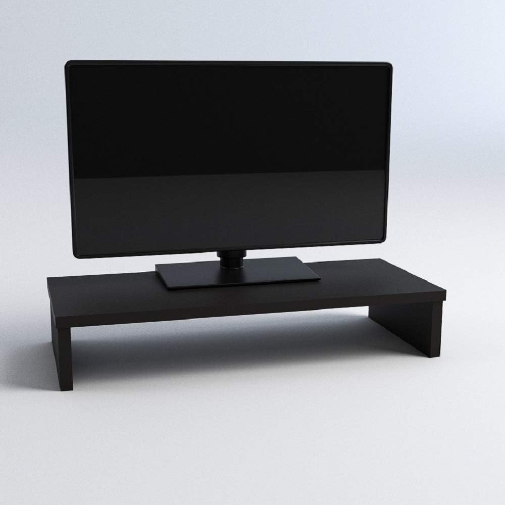 Henor Monitorständer TV-Bildschirmerhöhung in FSC® Holz 82 x 26.5 x 12 cm. Unterstützt 50 kg Graphit